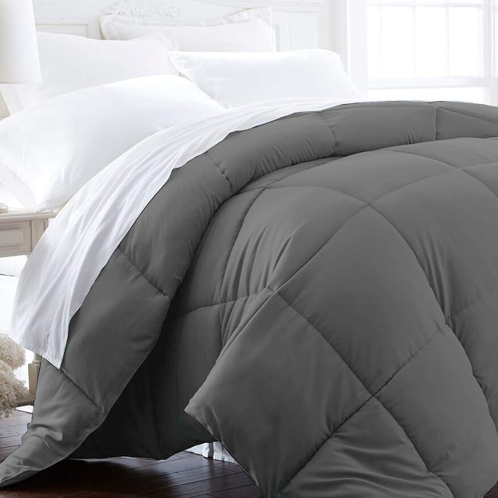 1600 Series Down Alternative Comforter, Full/Queen — Slate Gray